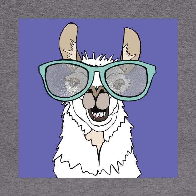 Very Peri Llama with glasses by Quick Brown Fox Canada 